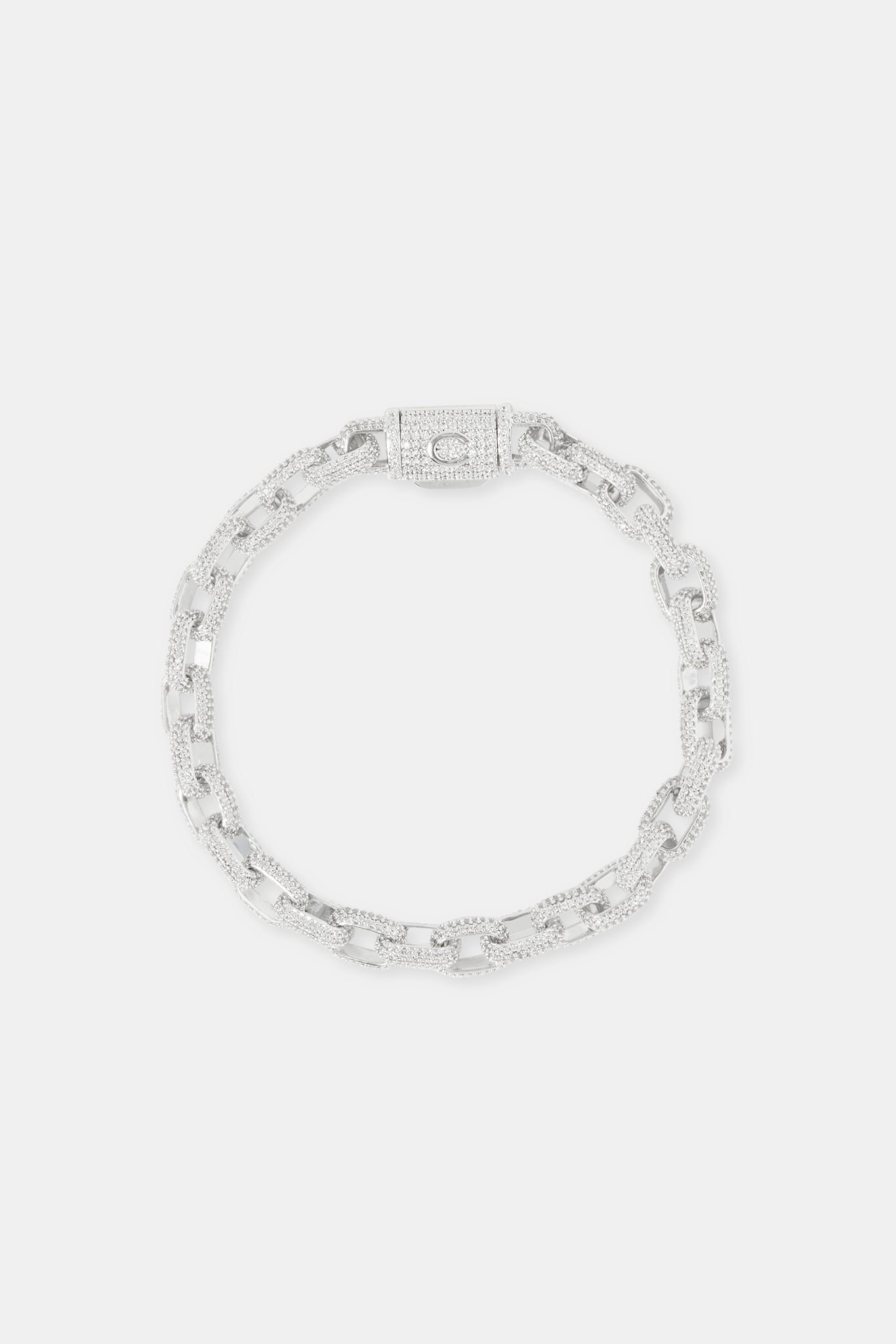 Iced Pave CZ Link Bracelet - 6mm